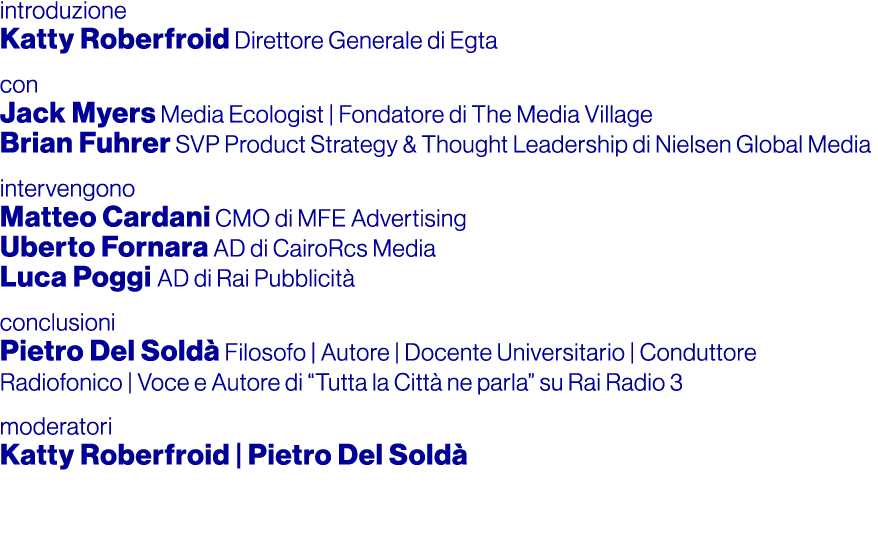 introduzione Katty Roberfroid Direttore Generale di Egta con Jack Myers Media Ecologist | Fondatore di The Media Vill...