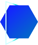 A blue triangle with a blue square inside of it. Contenuto generato da AI