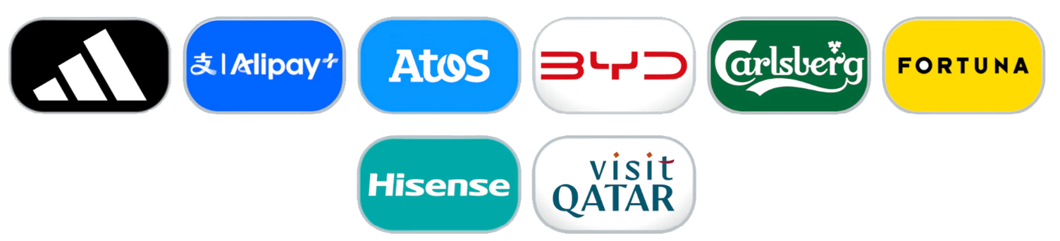 A collection of logos for various companies, including Adidas, Avis, and Fortuna. Contenuto generato da AI