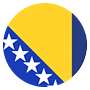 Round flag of Bosnia and Herzegovina. Isolated icon on white background.