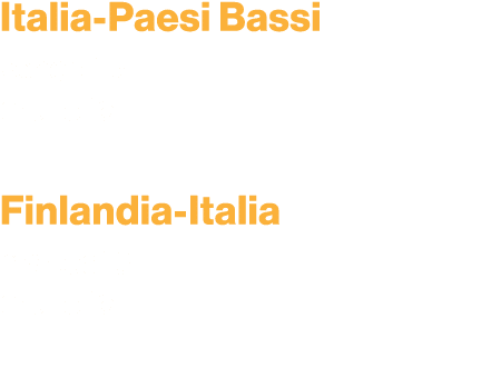 Italia Paesi Bassi venerd 5 ore 18.15 Finlandia Italia marted  9 ore 18.15