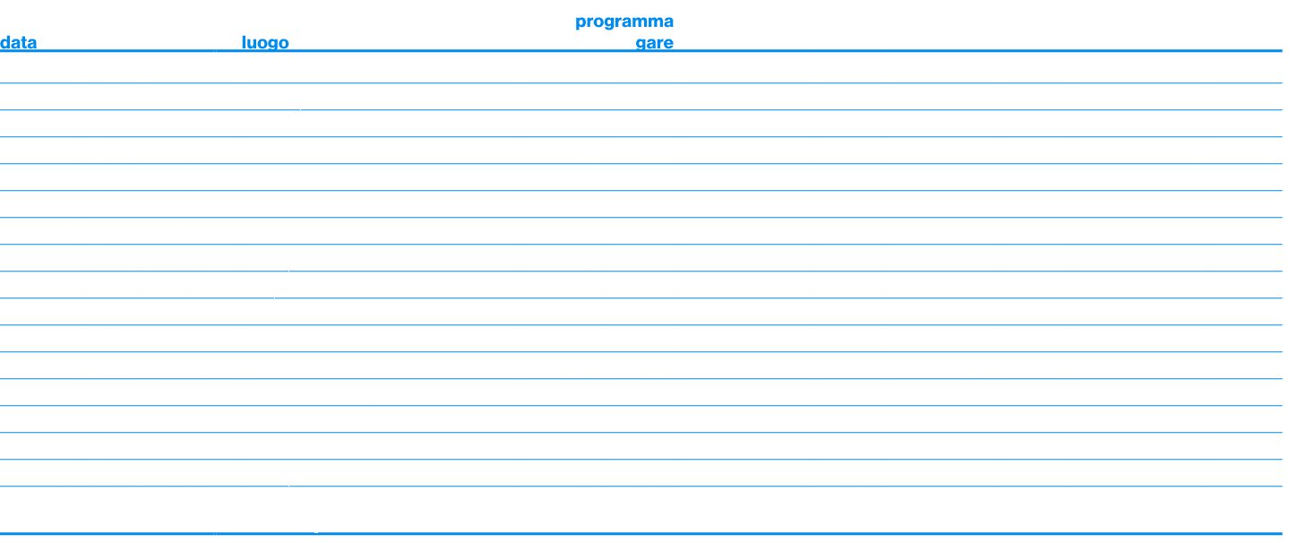 data,,,,,luogo,programma gare,￼,￼,￼,sabato 26 aprile,,Xiamen,13.00,15.00,,,,,22.30,00.30,sabato 3 maggio,,Shanghai,13...