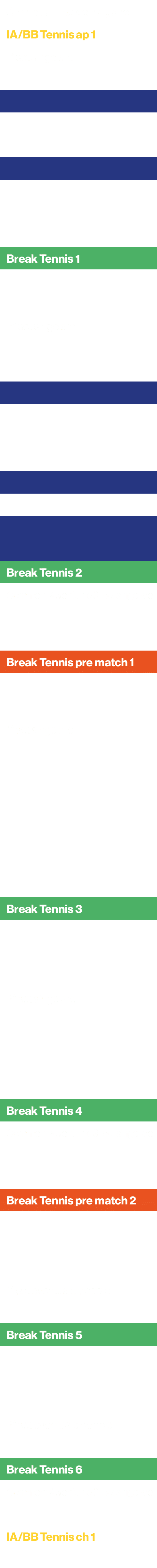 Giornata tipo con 2 gare,IA/BB Tennis ap 1,1° set singolare,,,,,,,,,Break Tennis 1,,,2° set singolare,,,,,,,,,,,Break...