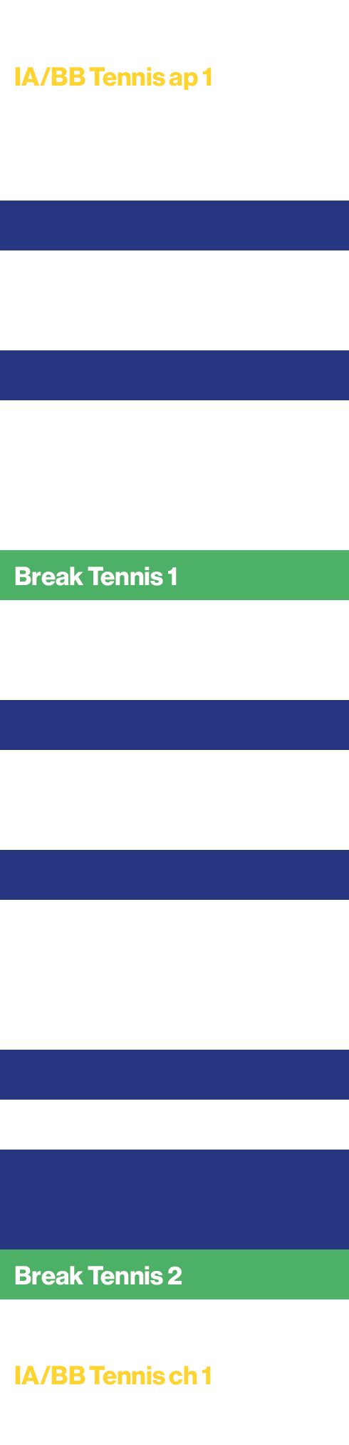 Giornata tipo con 1 gara,IA/BB Tennis ap 1,1° set singolare,,,,,,,,1° set,Break Tennis 1,,,,,,,2° set,,,,,,,Break Ten...