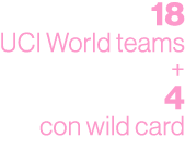 18 UCI World teams + 4 con wild card 