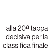 1 cronoscalata alla 20ª tappa decisiva per la classifica finale