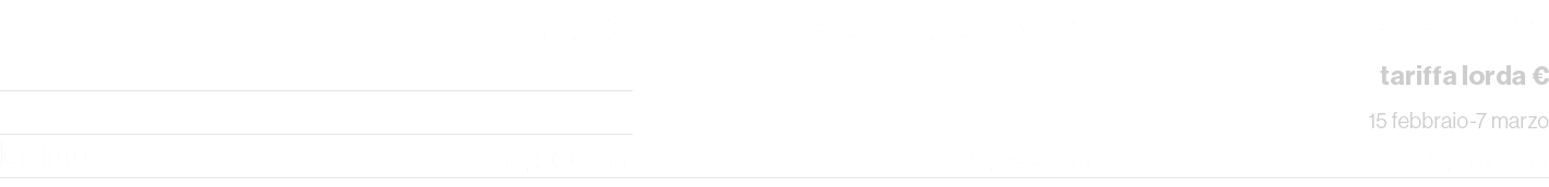 ,UP 30”,promo e remind 7’’,billboard 7’’,,,,tariffa lorda €,,,,15 febbraio 7 marzo,Listino,4.000,00,1.260,00,1.890,00
