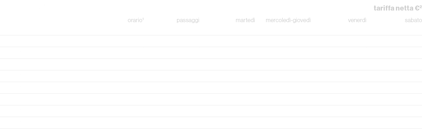 spot p/u 15\“,,,,,tariffa netta €2,,orario1,passaggi,marted ,mercoled gioved ,venerd ,sabato,Sanremo 1,21.15,1+1,145...