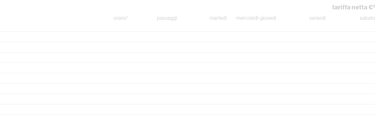 spot 15\“,,,,,tariffa netta €2,,orario1,passaggi,marted ,mercoled gioved ,venerd ,sabato,Sanremo 1,21.15,1+1,132.033...
