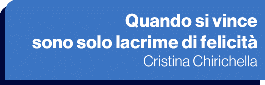 Quando si vince sono solo lacrime di felicit Cristina Chirichella
