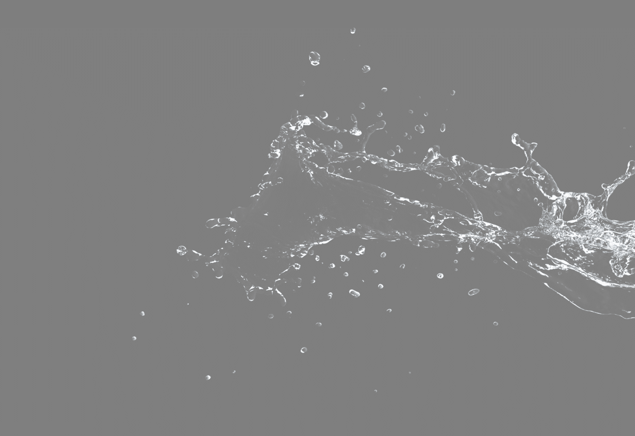 blue water splash isolated on black background