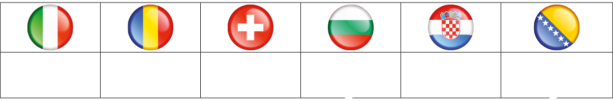 ￼,￼,￼,￼,￼,￼,Italia,Romania,Svizzera,Bulgaria,Croazia,Bosnia Erzegovina