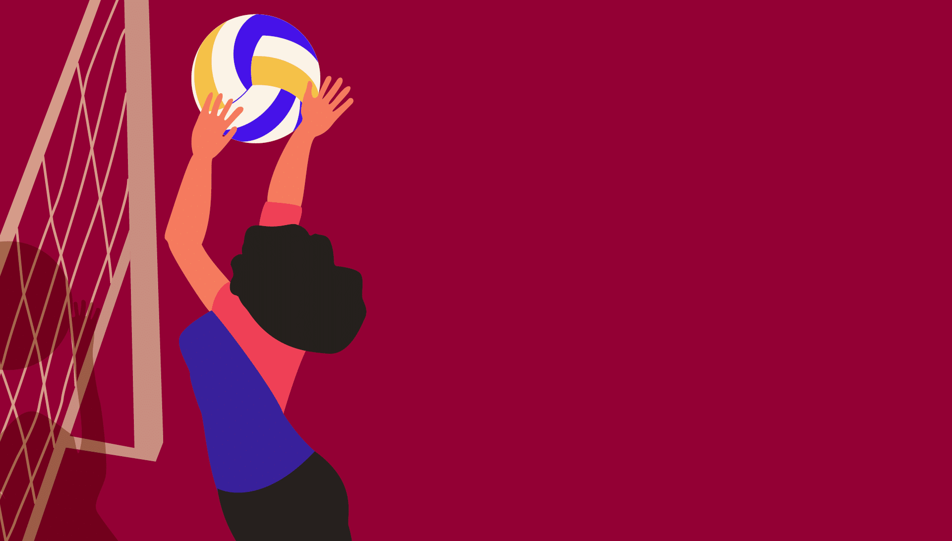 Due persone con abbigliamento sportivo stanno giocando a pallavolo vicino a una rete con una palla sopra la rete. Descrizione generata da AI