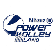 Logo stilizzato con un globo e il testo Allianz Power Volley Milano in caratteri blu scuro. Descrizione generata da AI