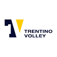 Logo con una forma geometrica gialla a sinistra e il testo nero “TRENT VOLLEY" su sfondo bianco. Descrizione generata da AI