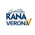 Logo con le parole Giovanni Rana in corsivo sopra la scritta RANA in carattere maiuscolo e VERONAW con due lettere W sovrapposte in tonalit di giallo e arancione.  Descrizione generata da AI